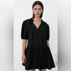 Zara puff sleeve mini panelled dress